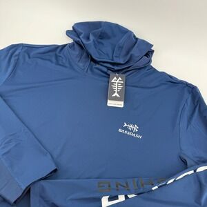 Bassdash Mens Fishing Hoodie UPF 50+ UV Protection Performance Shirt Blue 2XL